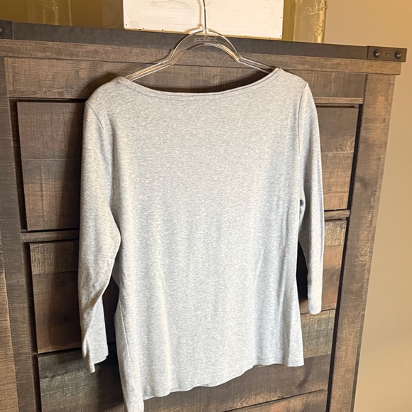 Talbots Light Gray Boatneck 3/4 Sleeve Top - Picture 6 of 6